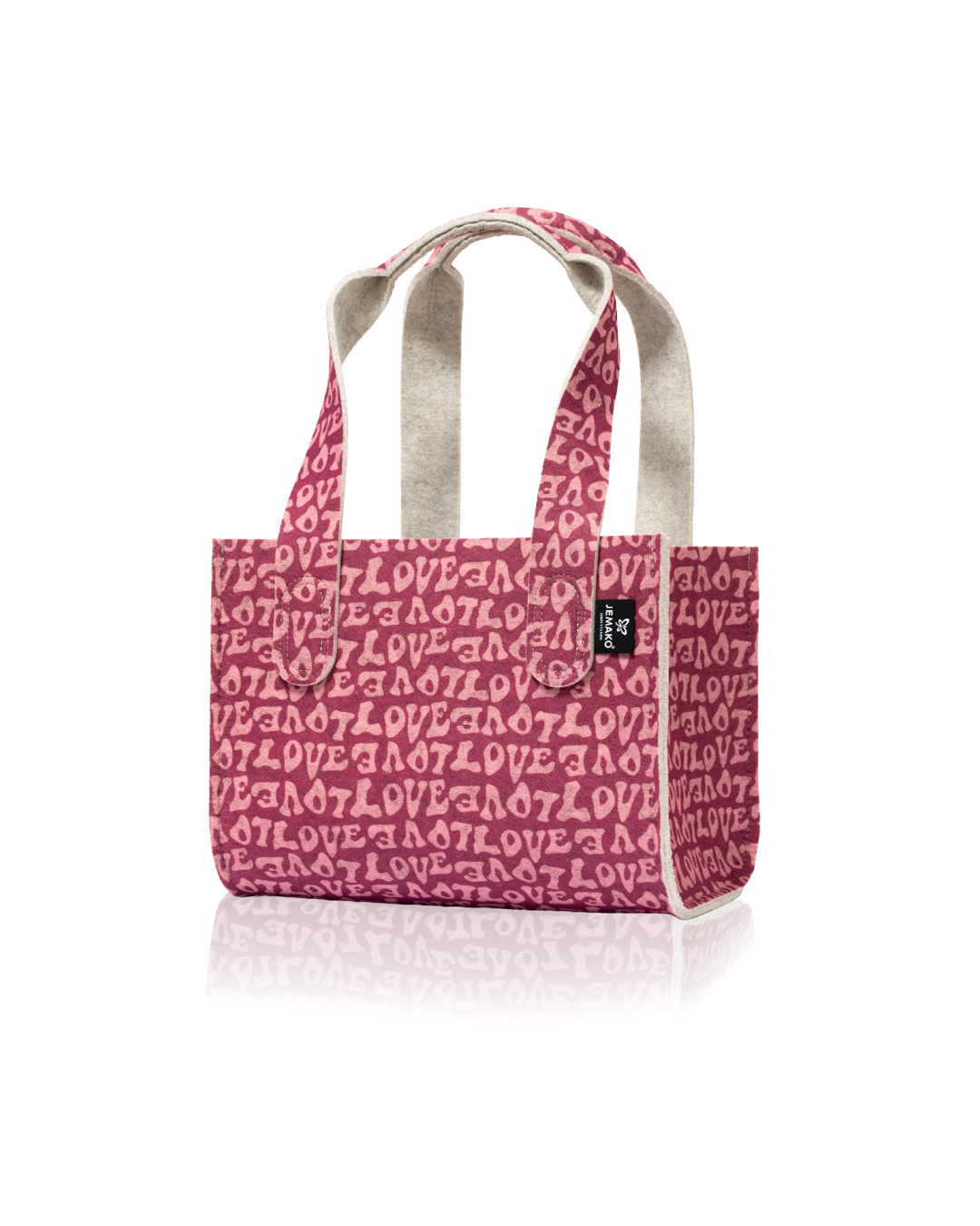 Geschenk: Vilten Tas S marmer, design 'love'